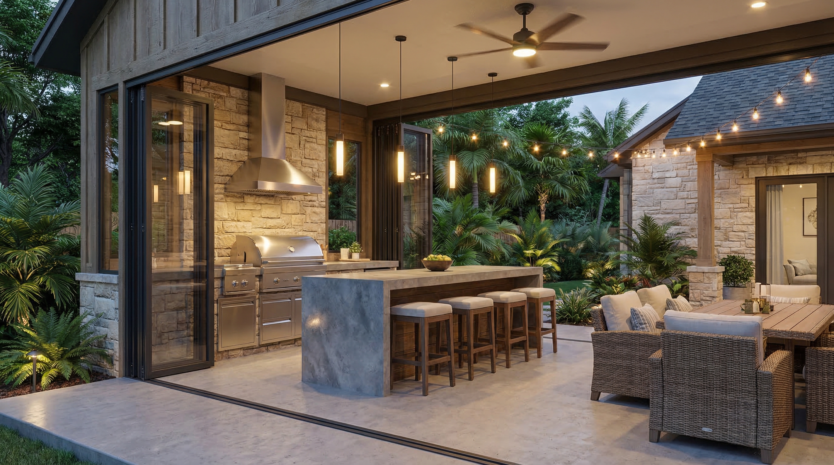 Outdoor Kitchen & Sunroom Enclosure — Horizon Studio